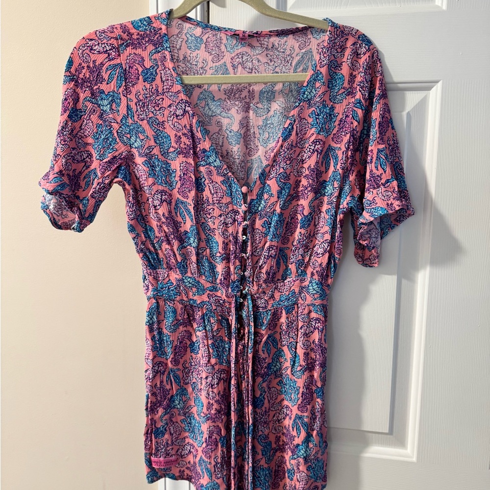 Simply Southern Pink and Blue Paisley Romper
